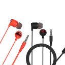 Combo HP-878 Wired Stereo Earphones in-Ear Headphones Bass Earphone, for All Smartphones.(Black/Red)...
