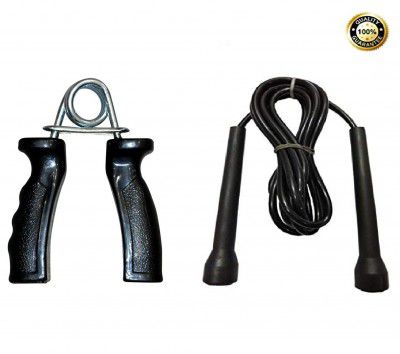 Combo of Two Black Gripper and Pencil Skipping Rope