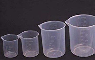 Combo Pack (4pcs) 50ml 100ml,250ml,500ml Plastic Science Beaker Set Measuring Cup Transparent