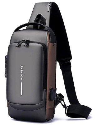 Comfabie PU Leather Bag, Anti-Theft Sling Backpack with USB Charging Port