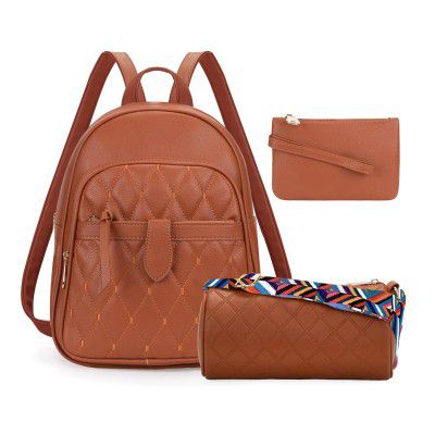 Comfabie women's quilted backpack set, 3 pieces