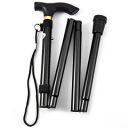 Comfkey Folding Lightweight Walking Stick - Adjustable Aluminum Metal Collapsible Travel Cane with Non-Slip Rubber Base (Black)...