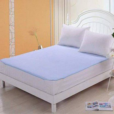 Comfort Ideas Elastic Strap Single Size Mattress Cover (Blue)