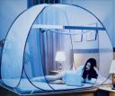 Comfortnet Polyester Adults Washable King Size BED Strong Net Coated Steel Wire MACHARDANI Mosquito Net  (Blue, Tent)...