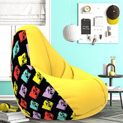 ComfyBean Bag with Beans Filled 4XL- Official: MTV Bean Bags (Model: MTV_Artwork-5 - Yellow)