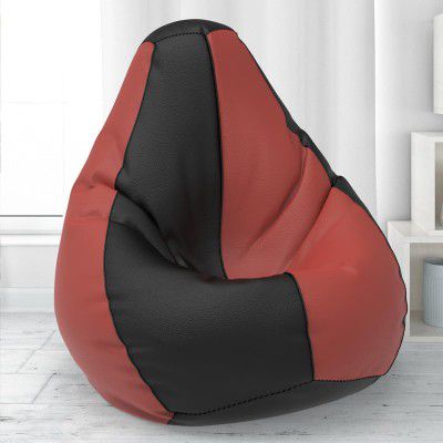 ComfyBean Bag with Beans Filled 4XL- Official: Lazy Sacks Bean Bags - for Adults - Max User Height : 5.5-6 Ft.-Weight : 70-99 Kgs(Model: Black Tan Brown)