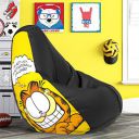 ComfyBean Bag with Beans Filled 4XL- Official: Garfield Bean Bags - for Adults - Max User Height : 5.5-6 Ft.-Weight : 70-99 Kgs(Model: Garfield_Artwork-9 - Black)...