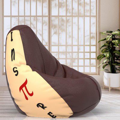 ComfyBean Bag with Beans Filled XXXL- Official: Jack & Mayers Bean Bags - for Young Adults - Max User Height : 5-5.8 Ft.-Weight : 60-70 Kgs(Model: Inspire Brown Cream)