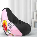 ComfyBean Bag with Beans Filled XXXL- Official: Jack & Mayers Bean Bags - for Young Adults - Max User Height : 5-5.8 Ft.-Weight : 60-70 Kgs(Model: Great Things Start Small - Peach Black)...