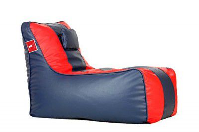 ComfyBean - Faux Leather Bean Bag Lounger Cover - Without Beans Fillers - Bean Lounger - Size : XXXL - Color : Indigo Red (Model Bean Lounger)