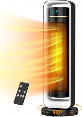 COMFYHOME 72CM 2000/1000 Watts PTC Ceramic Room Heater for Home w/Remote, 12H Timer, Overheat & Tip-Over Protection, ISI Approved, Electric Fan Heater Ideal for Small and Medium Area up to 300 sq.ft