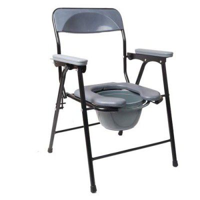 Commode Chair & Bathing foldable chair with Armrest for Senior Citizens Patients Elder People & Pregnant Women | High Strength MS Material | Made in India (FC-C779C)