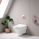 Commode for Toilet/Ceramic Western Toilet/Square Wall Hung Commode with Soft Closing Toilet Seat - P Trap Outlet...