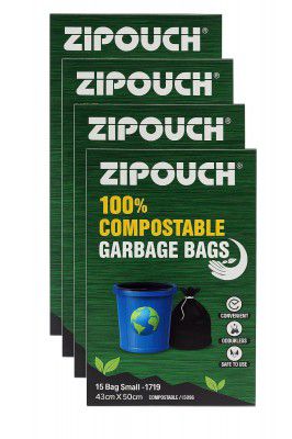 Compostable Garbage Bags Size 19 X 21 Inches (Medium) 60 Bags | Pack of 4
