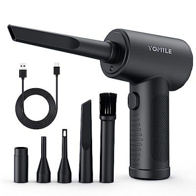 Compressed air Duster - 110000RPM 3 Speeds Electric Air Duster, 7600mAh Battery Cordless Dust Blower