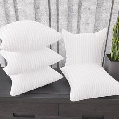 Conjugated Polyester Fiber Filler Cushion (16 X 16 Inches, White) - Set of 5