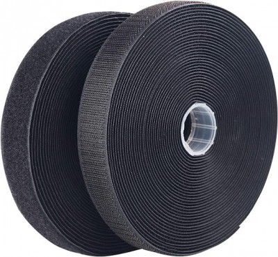 Connecticut Non Adhesive Hook & Loop (5m*25mm, Black) Tape nterlocking Tape No Glue on Back Side Tape, and use Crafts and Sewing Crafts, DIY Clothes, Shoes etc.