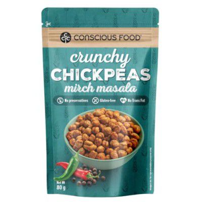 Conscious Food Crunchy Chickpeas | 80g | High-Protein & Roasted Snack | No Artificial Preservatives