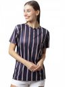 CONSENSUS Women's Oversized Round Neck Polyester Striped T-Shirt...