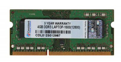 Consistent 4GB DDR3 1600 Laptop Ram