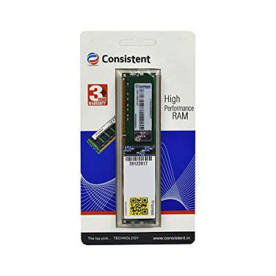 Consistent - 4GB DDR3 RAM 1600MHz Desktop Memory | | Long-DIMM (UDIMM) | DT PC3-1600| PC3-12800 | for Standard & Gaming Desktop PC with 3 Years Manufacturer Warranty (Made in India)