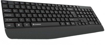 Consistent Classic Gold Wired Keyboard (SK102) with 2.4 GHz USB Receiver, 10m Working Range