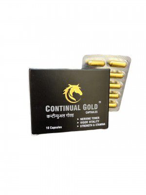 Continual Gold capsule | Strength & Stamina | Power & Performance | Ashwangandha,Shilajeet,Safed Musli -18 strips