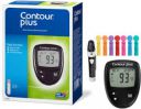 CONTOUR PLUS Glucometer + 1 lancing device + 5 Coloured lancets, Glucometer (Black)...