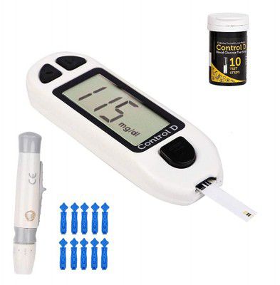 Control D Blood Glucose Monitor (Pack of 10 Strips White)