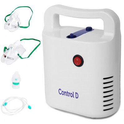 Control D Respocare Compressor Portable Nebulizer with Complete Kids & Adults Mask Kit (White)