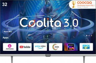 Coocaa (32 inch) HD Ready LED Smart Coolita TV 2024 Edition with Dolby Audio and Eye Care Technology (32S3U Plus)