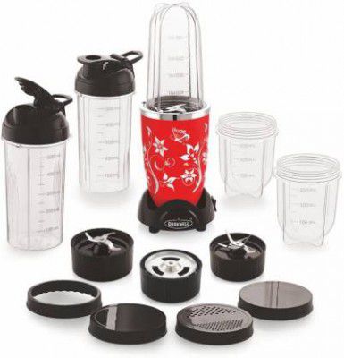 cookwell Bullet 500 W Juicer Mixer Grinder  (Modern | 5 Jars | Red and Chrome)