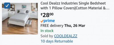 Cool Dealzz Industries Single Bedsheet with 1 Pillow Covers|Cotton Material & Satin Stripes|Size 60x90 inch (Grey), 144 TC