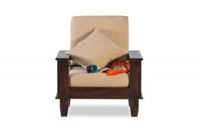 COOLCRAFT FURNITURE Solid Wood Sofa Set Single Seater Living Room | One Seater Sofa Set | Sheesham Wood Sofa Set Home | Without Pillow | Brown Finish