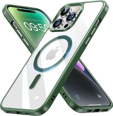 COPPAIRE Magnetic Back Case for iPhone 13 Pro Max: Advanced Shockproof Slim Cover with Non-Yellowing Material, MIL-Grade Drop Protection, and MagSafe Compatibility – Stylish Forest Green