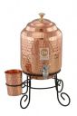 Copper-Master 5 Litre Hammered Copper Water Dispenser (Matka/Pot) Container Pot with 1 Copper Glass and Stand (5000 ml)...