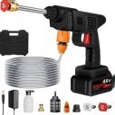 Cordless Car Washer High-Pressure Gun - Car Washing 48V Rechargeable Electric Pressure Washer Gun (Dark Black)...