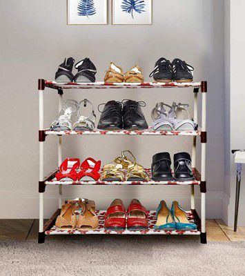 COROID Multipurpose Portable Folding Shoes Rack 9 (Shoes Rack for Home-9-Maroon) (Brown)