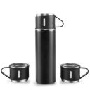 CORPORATE PORIUM Double Wall Stainless Steel Thermo - 500ml Vacuum Insulated Bottle Water Flask Gift Set with Two Cups Hot & Cold...