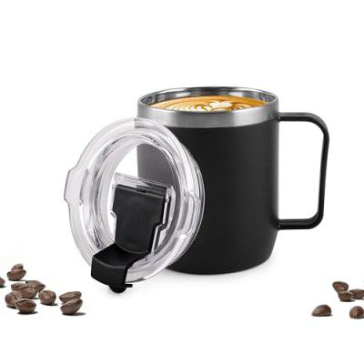 CORPORATE PORIUM Stainless Steel Coffee Mug 350 ML (H227 Black)