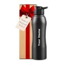CORPORATE PORIUM Your Name Printed Curvy Stainless Steel Bottle | Capacity 1L Approx (H231-Bl-New)...