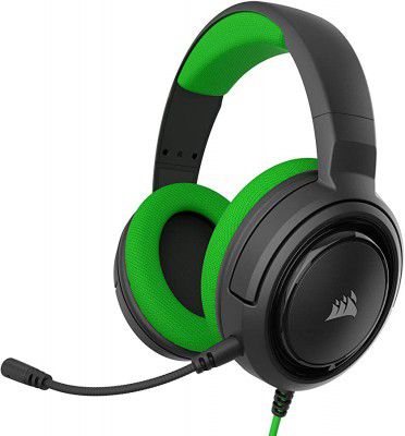 Corsair Hs35 Stereo Gaming Wired Over Ear Headphones with Mic Designed for Pc and Mobile (Green)