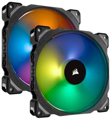 Corsair ML140 140 mm Premium Magnetic Levitation RGB LED Fan - Black (Pack of 2)