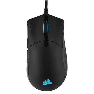 Corsair Sabre RGB PRO Champion Series FPS/MOBA USB Gaming Mouse -Ergonomic Shape for Esports, Competitive Play Ultra Lightweight 74g Flexible Paracord Cable, Black