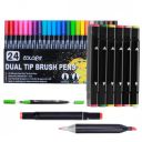 Corslet 36 Art Markers for Kids & Artists: Colors, 12 Alcohol, 24 Dual Tip Brush Pens - Drawing, Sketching, Calligraphy...