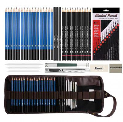 Corslet 41 Pcs Professional Drawing Supplies Sketching Art Kit Pencil Set 