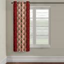 Cortina 1 Piece Damask Design Panel Eyelet Polyester Window - 5 Feet, Maroon...