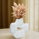 Cortina Ceramic Flower Vase for Home Decor - Flower Vase for Dining Table - O Shaped Decorative Ceramic Vase | Aesthetic Flower Vase for Office - 17x17 CM - Green - 1 Pc...