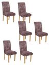 Cortina Dining Chair Slipcovers | Protection Chair Covers | Abstract Print, Tweed Design, Removable, Washable | Universal Fit Super Soft Stretchy Polyester Spandex | Kitchen, Hall | Pack of 6...