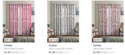 Cortina Door Curtains Starts  @ ₹107